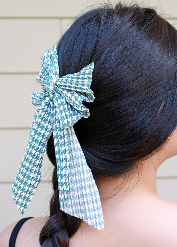 Houndstooth Print Bow