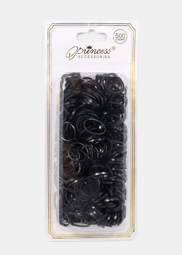 500-Piece Black Hair Elastics