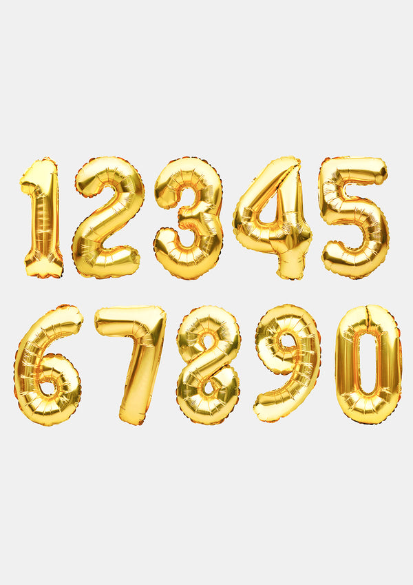 Official Key Items Party Balloons- Gold Numbers