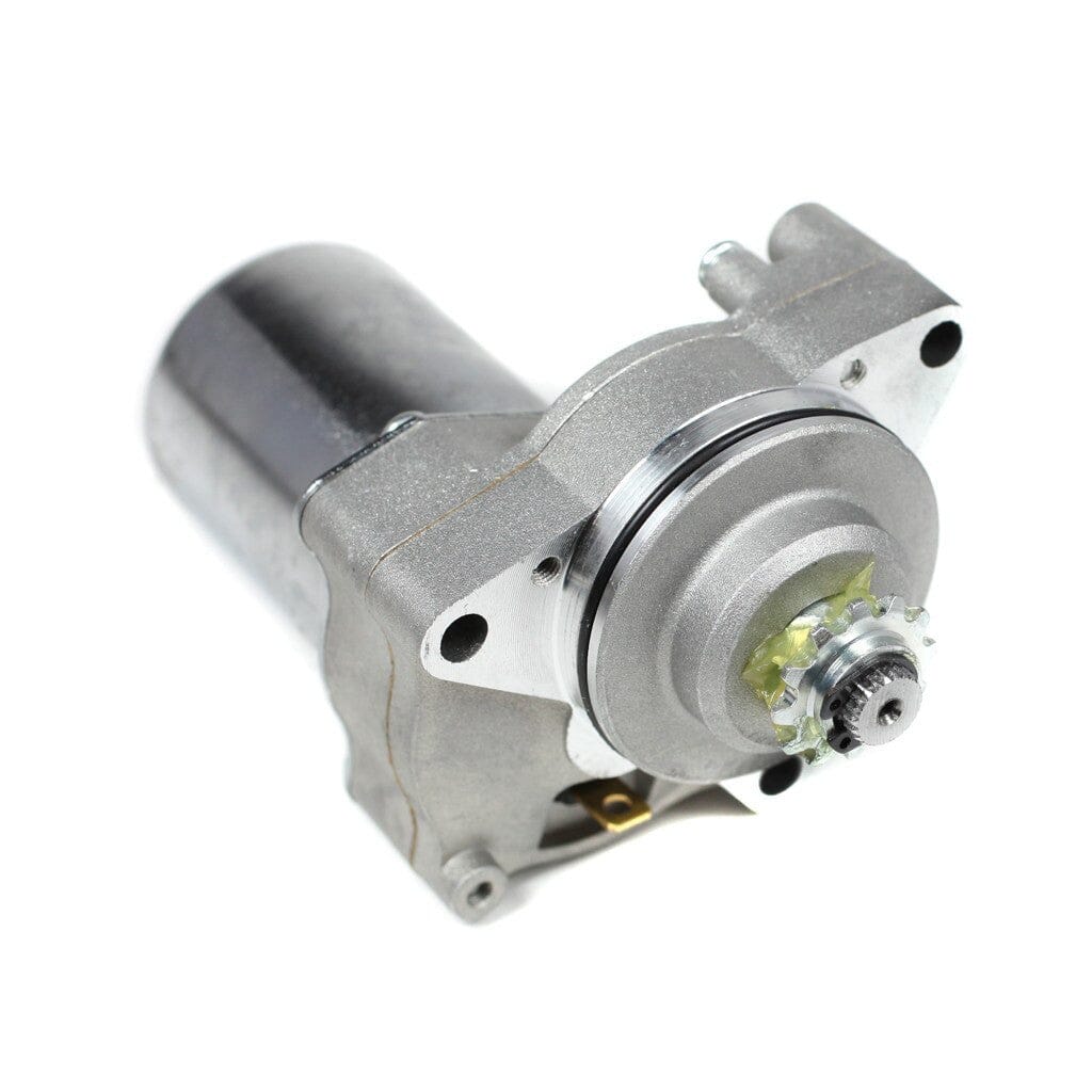 This Chinese 3-bolt starter is the replacement part for many 4-stroke Chinese ATVs, Dirt Bikes, Go Karts and Scooters. This starter fits 50cc, 70cc, 90cc, 100cc, 110cc, and 125cc models. This version will NOT fit the Kazuma Meerkat. Starter description: Top Mount 3-bolt 12 tooth Overall length: 14.8cm [5.82