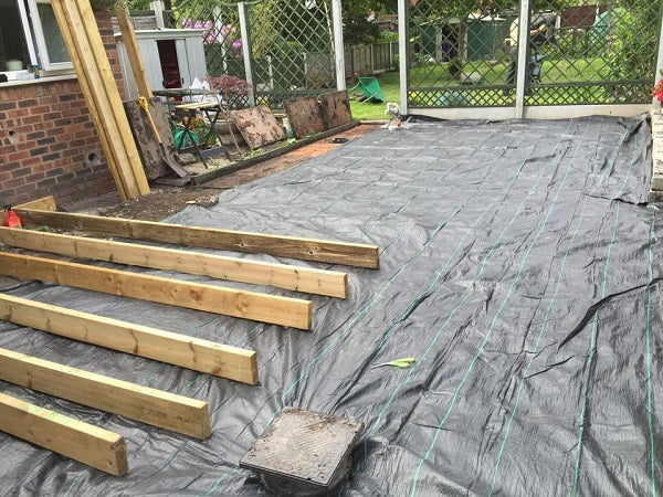 GroundTex Heavy Duty Weed Control Fabric Used Under Decking and Gravel To Control Weeds