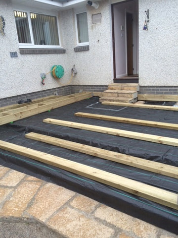 GroundTex Heavy Duty Weed Control Fabric Used Under Decking