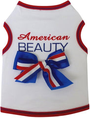 American Beauty Tank Dress in color Red/White/Blue for dogs