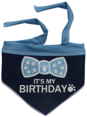It's My Birthday (Boy) Bandana Scarf with Pin in color Blue/White