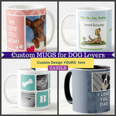 Custom Design Dog themed mugs personalize gifts for dog and pet lovers