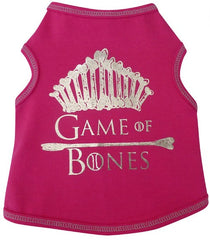 Game of Bones Themed Tank in color Pink/Silver for dogs