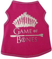 Game of Bones Themed Tank in color Pink/SIlver for dogs