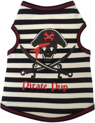 Pirate Pup Tank Shirt in color Black/Red for dogs