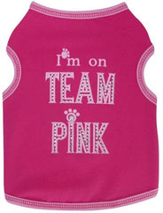 "I'm on TEAM Pink" Tank in color Hot Pink for dogs