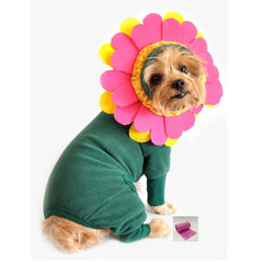 Flower Pot Pajama Styled Pet Costume with Petals Headpiece
