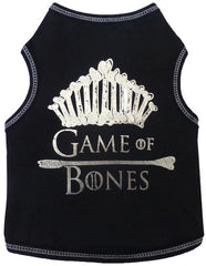 Game of Bones Themed Tank in color Black/Silver for dogs