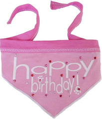 Happy Birthday (Girl) Jeweled Bandana Scarf in Pink