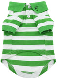 Classic Green Striped Polo Shirt for Dogs