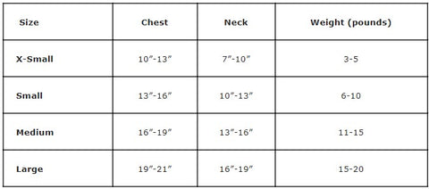 doggie design sailor harness vest size chart