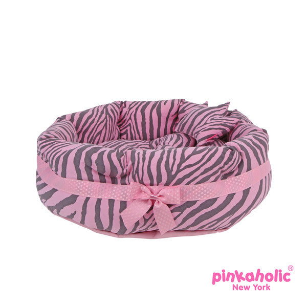 Pink Zebra "Leo" Luxury Dog Bed with – Doggie Chic