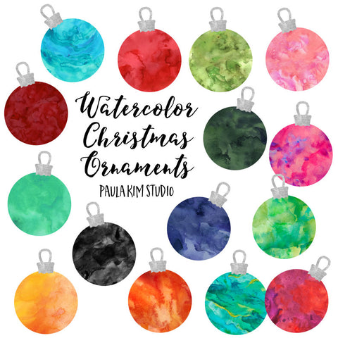Watercolor Christmas Ornaments