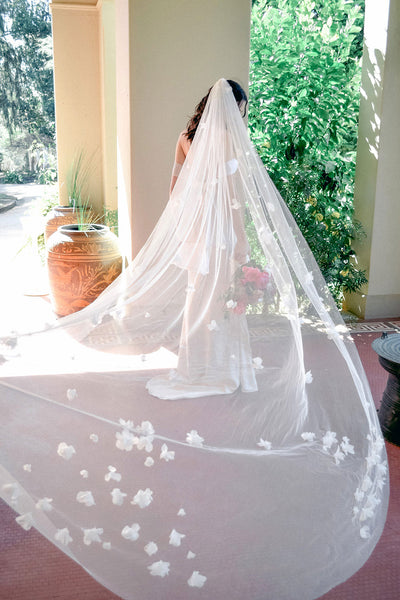 Floral wedding veil by Madame Tulle bridal, Australia