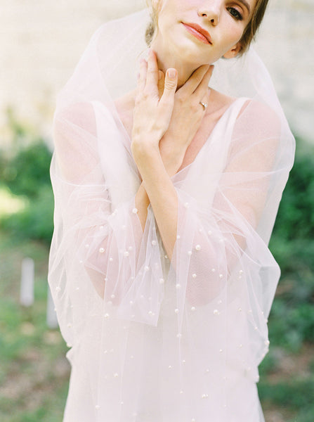 Pearl wedding veil by Madame Tulle