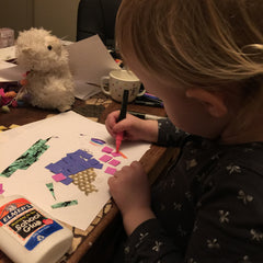 My daughter making art