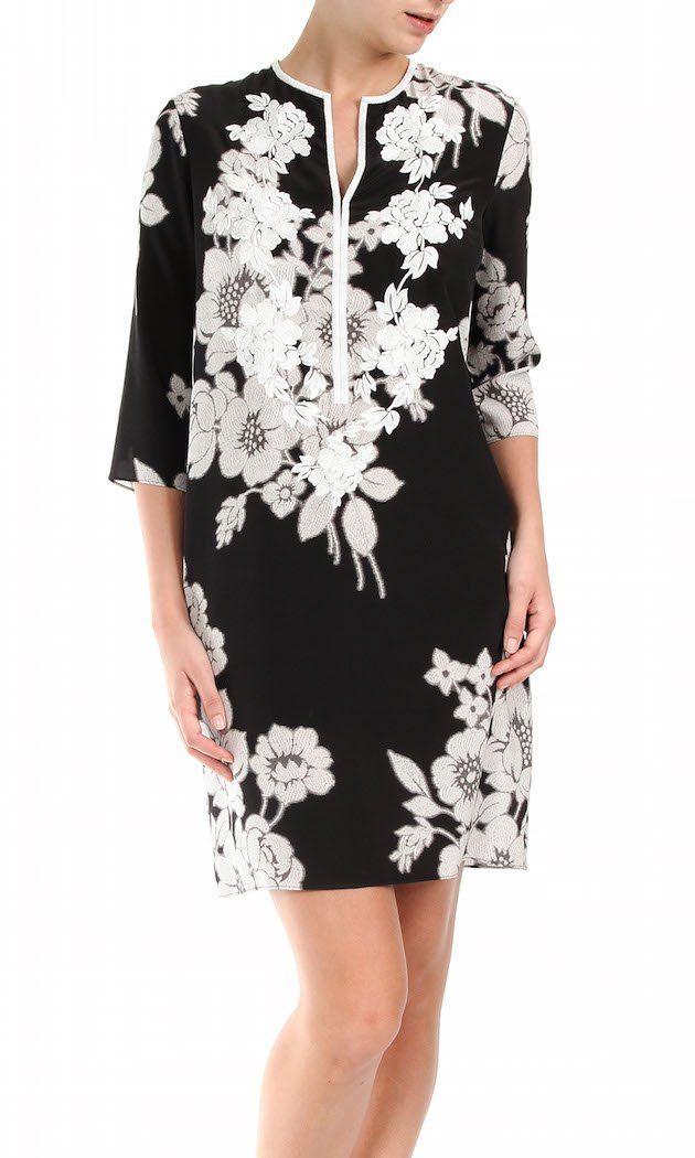 black and white rose dress