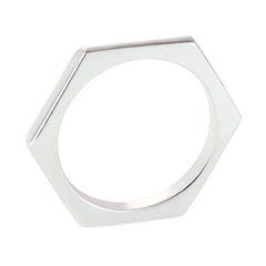 Silver Hexagon Ring