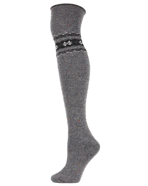 MeMoi Winter Socks Knee High Knee Hi Embroidery Nordic Pattern Choose Color NWT