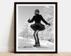 Vintage Ski Fashion - Sort/hvitt plakat