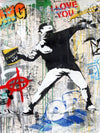 Mr Brainwash - Banksy - Flower Thrower Art