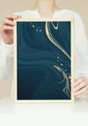 Abstract black - blue-gold Poster - Plakatbar.no