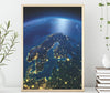 Detailed Earth. Europe. Scandinavia on a moonlit night - Plakatbar.no