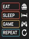 Eat-sleep-game-repeat - Plakatbar.no