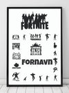 Fortnite plakat med navn - Plakatbar.no