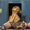 Golden Woman's Face. Art concept Poster - Plakatbar.no