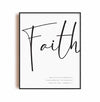 Kristen typografiplakat - Faith - Hvit bakgrunn - Plakatbar.no