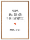 Mamma bra jobbet - vi er fantastiske. Plakat med eget navn - Plakatbar.no