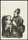 Mor og gråtende barn, Edvard Munch- Plakat - Plakatbar.no