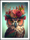 Owl Flower Poster - Plakatbar.no
