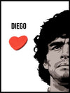 Plakat av Diego Maradona - med hjerte - Plakatbar.no