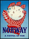 Retro skiplakat - Norway a fistfull of fun - Plakatbar.no