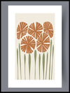 Skandinavisk kunst - orange flowers poster - Plakatbar.no