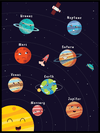 Søt plakat med solsystemet - Plakatbar.no