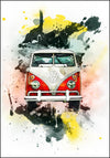 VW T2 Hippiebussen 1967 - Fargerik og nostalgisk plakat - Plakatbar.no