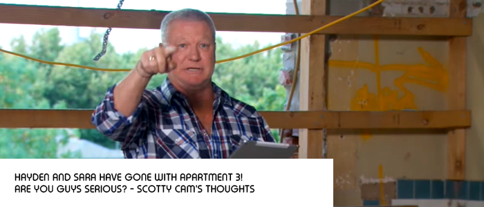 Scotty Cam's reaction when the block 2018 48 hour challenge winner choose apartment 3