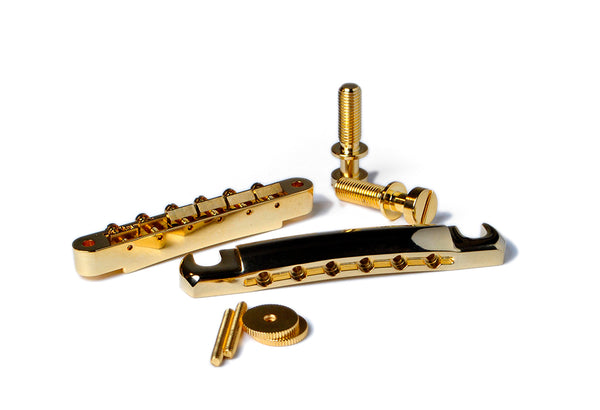 Bridge and Tailpiece Set for Gibson Vintage or Historic Models • ABR-1 •  NOS or LIX Patina Gold