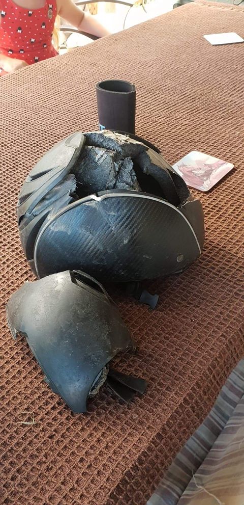 troxel helmet after equestrian accident