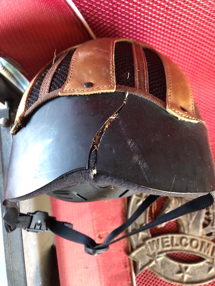 cracked western helmet after trailriding fall
