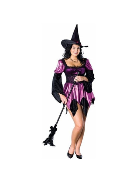 Adult Purple Plus Size Sexy Witch Costume Costumeish Cheap Adult Halloween Costumes Fast 9415