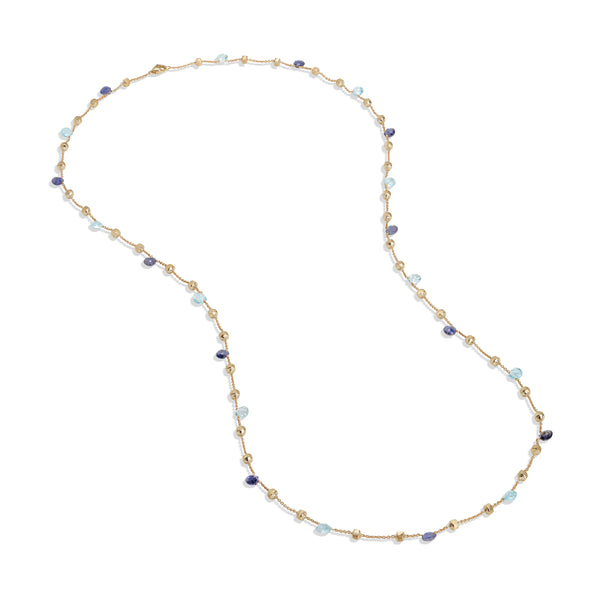 Marco Bicego® Paradise Collection 18K Yellow Gold Iolite and Blue Topaz  Long Necklace