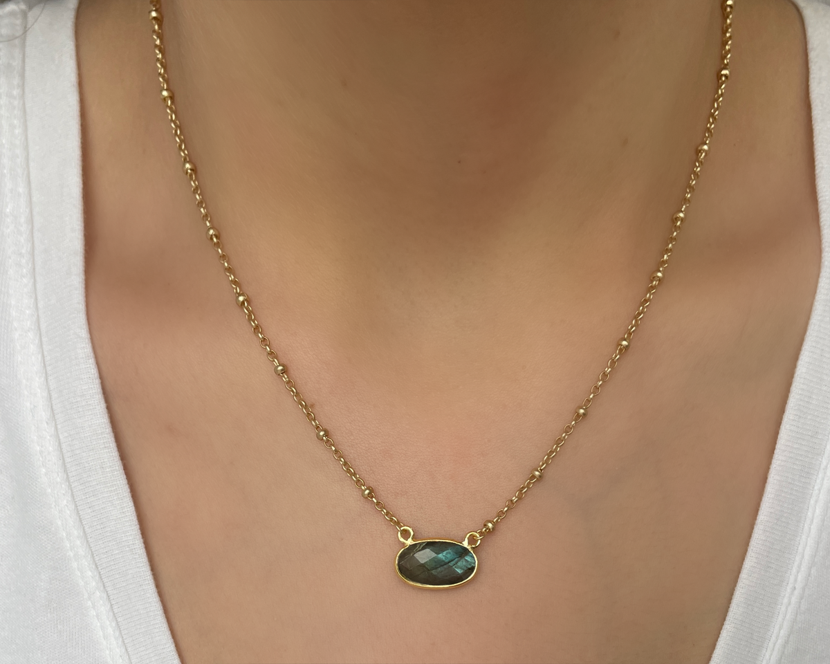 dainty gemstone necklace