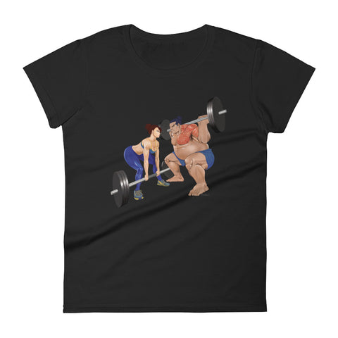 Deadlift vs Squat Womens t-shirt (Black)